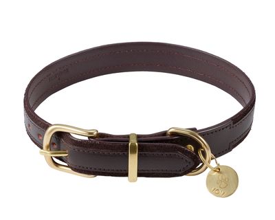 DARK BROWN FACET DOG COLLAR