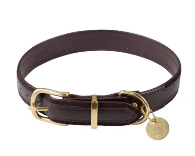 DARK BROWN FACET DOG COLLAR