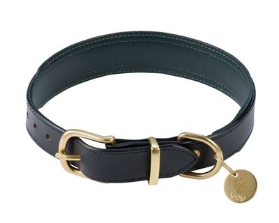 BLACK/GREEN TWO TONE DOG COLLAR